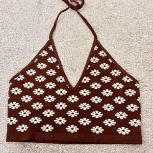 NWT Cotton Candy LA Boho Floral Festival Halter Crop Top